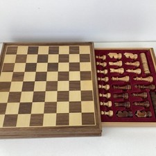 Conjunto de xadrez vintage esculpido em madeira com tabuleiro e peças (B1) S#564 comprar usado  Enviando para Brazil