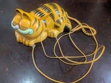 Vintage Garfield Figural Telefone Tyco Telefone Fixo Anos 80 Olhos Fechados Abertos comprar usado  Enviando para Brazil