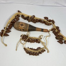 Lote de instrumentos musicais folclóricos africanos chocalho de semente de madeira decoração feita à mão comprar usado  Enviando para Brazil