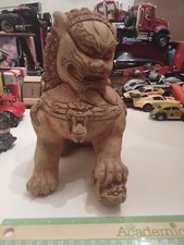Estátua de jardim ao ar livre leão guardião chinês cão fu macho cimento pedra fundida      comprar usado  Enviando para Brazil
