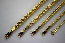 Colar de corrente de corda oca de ouro amarelo 10K 2mm ~ 5mm 16" ~ 32", usado comprar usado  Enviando para Brazil