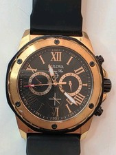 Bulova Marine Star relógio de quartzo masculino ouro rosa pulseira de silicone preta frete grátis comprar usado Bulova Marine Star relógio de quartzo masculino ouro rosa pulseira de silicone preta frete grátis comprar usado  Enviando para Brazil