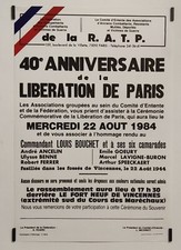 40e anniversaire libération d'occasion  Paris XII