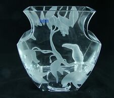 Vaso de vidro fosco e transparente Badash cristal tucano altura 8 3/4" NOVO com fichas LEIA, usado comprar usado  Enviando para Brazil