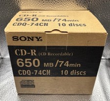 Usado, Sony CD-R 650MB 74min Pacote com 10 Armazenamento, Estojos Tamanho Completo *Caixa Aberta, Discos Selados* comprar usado  Enviando para Brazil