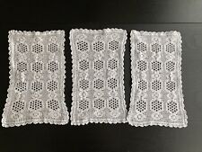 Set de 3 x tapetes de ganchillo crochet blanco 21 x 37 cms hechos a mano comprar usado  Enviando para Brazil