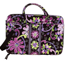 Vera Bradley roxo pétala de ameixa capa dura zíper laptop I-Pad estojo de transporte 17" x 12" comprar usado  Enviando para Brazil