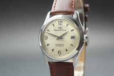 Usado, Relógio masculino quase perfeito Orient Star 597302-70 mostrador branco 21J automático 34mm Japão comprar usado  Enviando para Brazil