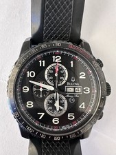 Relógio masculino Bulova Marine Star cronógrafo C9601003 mostrador preto 46 mm comprar usado  Enviando para Brazil