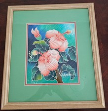 Signed hibiscus batik for sale  Seminole
