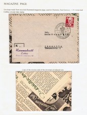 Envelope de 1949 feito de página de revista reciclada postada na Alemanha Oriental comprar usado  Enviando para Brazil
