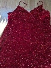 Usado, Mini vestido vermelho plus size 4XL enfeitado com lantejoulas forrado com zíper comprar usado  Enviando para Brazil