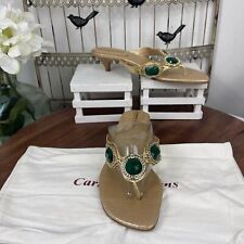 Sandálias femininas Carmen Steffens salto tanga tamanho 9. (SAPATOS DE EXIBIÇÃO) comprar usado  Enviando para Brazil