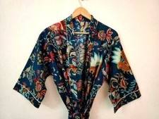 Indio hermoso hecho a mano mukut estampado kimono 100% algodón bata de baño, kimono, mujer segunda mano  Embacar hacia Mexico
