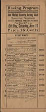 Raro 1933 San Mateo 1º Encontro Para Tanforan California Programa de Corrida de Cavalos comprar usado  Enviando para Brazil