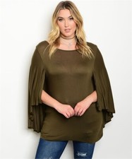 Usado, Blusa feminina plus size verde oliva 2XL jersey malha manga capuz comprar usado  Enviando para Brazil