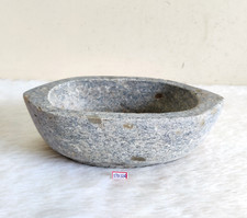 Argamassa de pedra antiga feita à mão medicina homeopática grés colecionável STO330 comprar usado  Enviando para Brazil