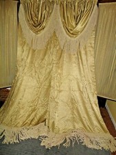 JC PENNEY ESTATE GOLD ROPE FRINGED (4PC) WATERFALL VALANCE & CURTAINS PANELS  , usado comprar usado  JC PENNEY ESTATE GOLD ROPE FRINGED (4PC) WATERFALL VALANCE & CURTAINS PANELS  , usado comprar usado  Enviando para Brazil