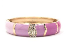Pulseira articulada esmaltada rosa Ombre com detalhes em ouro e cristal pavê + PRESENTE GRÁTIS comprar usado  Enviando para Brazil