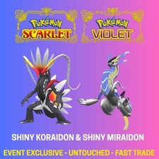 Pokemon Scarlet & Violet SHINY KORAIDON & MIRAIDON Lv 100 TRADE GameStop Event comprar usado Pokemon Scarlet & Violet SHINY KORAIDON & MIRAIDON Lv 100 TRADE GameStop Event comprar usado  Enviando para Brazil