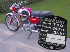 Suzuki T250 T20  Plaque cadre plaque mine + gravure + Brass Rivets comprar usado  Enviando para Brazil