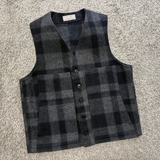 Colete Masculino CC Filson Mackinaw (M-L?) Roupa de trabalho de caça 100% lã virgem cinza grossa, usado comprar usado  Enviando para Brazil
