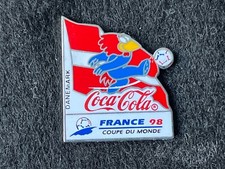 PIN PINS ENAMEL WORLD CUP 98 1998 FOOTBALL SOCCER COCA COLA DANEMARK ARGENTE comprar usado  Enviando para Brazil