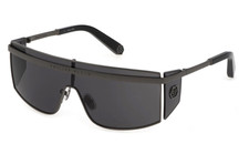 Óculos de sol PHILIPP PLEIN SPP013M 0568 armação de metal brilhante lentes cinza 99 mm comprar usado  Enviando para Brazil