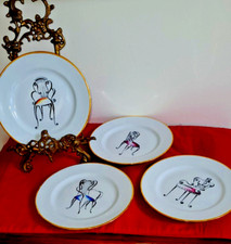 ROSANNA ITÁLIA PORCELANA BRANCA 8" SALADA-LANCHE "CADEIRAS" SÉRIE-AROS DOURADOS-4 PRATOS comprar usado  Enviando para Brazil