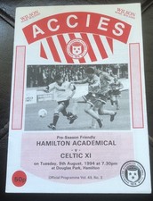 Hamilton academical celtic for sale  BUXTON