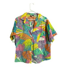 Blusa tropical havaiana vintage feminina retrô L anos 80 anos 90 surfista de praia comprar usado  Enviando para Brazil
