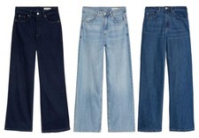 Jeans feminino EX M&S perna larga cintura alta stretch comprar usado  Enviando para Brazil