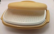 Usado, Coador a vapor Tupperware Harvest Gold microondas arroz e vegetais vintage  comprar usado  Enviando para Brazil