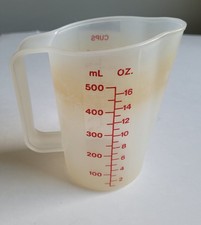 Jarro de medição Tupperware opaco 1669-2 marcas vermelhas 2 xícaras/500 mL comprar usado  Enviando para Brazil