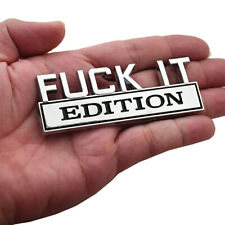 FUCK-IT EDITION Logotipo Liga Emblema Adesivo Adesivo Acessórios Preto e Prata comprar usado  Enviando para Brazil