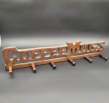 CANECA DE CAFÉ de madeira vintage rack de parede cabide de xícara de café 23" de comprimento 6 pinos comprar usado CANECA DE CAFÉ de madeira vintage rack de parede cabide de xícara de café 23" de comprimento 6 pinos comprar usado  Enviando para Brazil