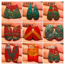 Par de Pedras Preciosas Soltas Cabochão Natural de Sangue para Fabricação de Joias comprar usado  Enviando para Brazil