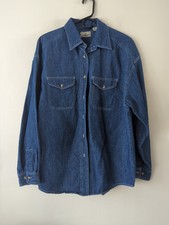 Camisa jeans feminina vintage chique 100% algodão manga longa tamanho G azul anos 90 Y2K comprar usado  Enviando para Brazil