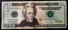 Nota de US$ 20 de 2017 - Número de série extravagante nota trinária + mais 2 - Frete grátis comprar usado  Enviando para Brazil