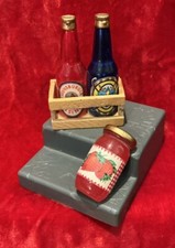 GARRAFAS DE CERVEJA VINTAGE DE PESCOÇO LONGO DA DÉCADA DE 1990 3D EM ESTOJO DE MADEIRA + ÍMÃS DE COZINHA FRASCO DE GELÉIA, usado comprar usado  Enviando para Brazil
