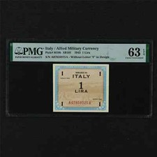 Moeda militar 1943 Itália/Aliada 1 lira PMG 63 EPQ escolha UNC-2ª Guerra Mundial medalhas comprar usado  Enviando para Brazil