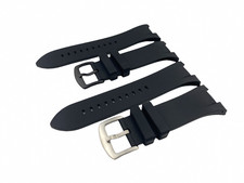 Pulseira de borracha/silicone preta 32 mm compatível com pino/fivela de relógio Armani Exchange A/X comprar usado  Enviando para Brazil