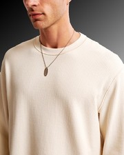 Camiseta Abercrombie & Fitch manga longa grade waffle cropped bege masculina tamanho grande comprar usado  Enviando para Brazil