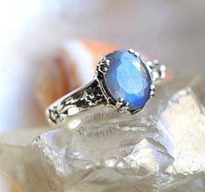Silberring labradorit blau gebraucht kaufen  Münster