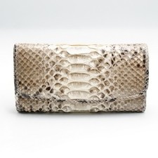 Nova bolsa carteira feminina de couro de cobra genuína pele de barriga tripla embreagem. comprar usado  Enviando para Brazil