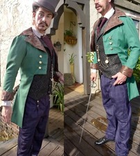 Tailcoat masculino estilo regência verde 1800, colete regência e calças disponíveis ext comprar usado  Enviando para Brazil