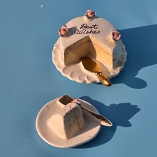 Faca para servir corte bolo de aniversário sal pimenta porcelana miniatura casa de bonecas LEIA comprar usado  Enviando para Brazil