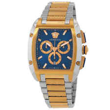 Relógio masculino Versace Dominus cronógrafo quartzo mostrador azul dois tons VE6H00723, usado comprar usado  Enviando para Brazil