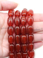 Contas soltas de pedra preciosa barril cilindro jade vermelho natural 10x14mm 15"" comprar usado  Enviando para Brazil