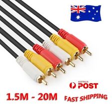 Vídeo Áudio Av Cabo Composto 3RCA 3 Rca M/m Cabo Macho Amarelo Vermelho Branco Tv Dvd, usado comprar usado  Enviando para Brazil